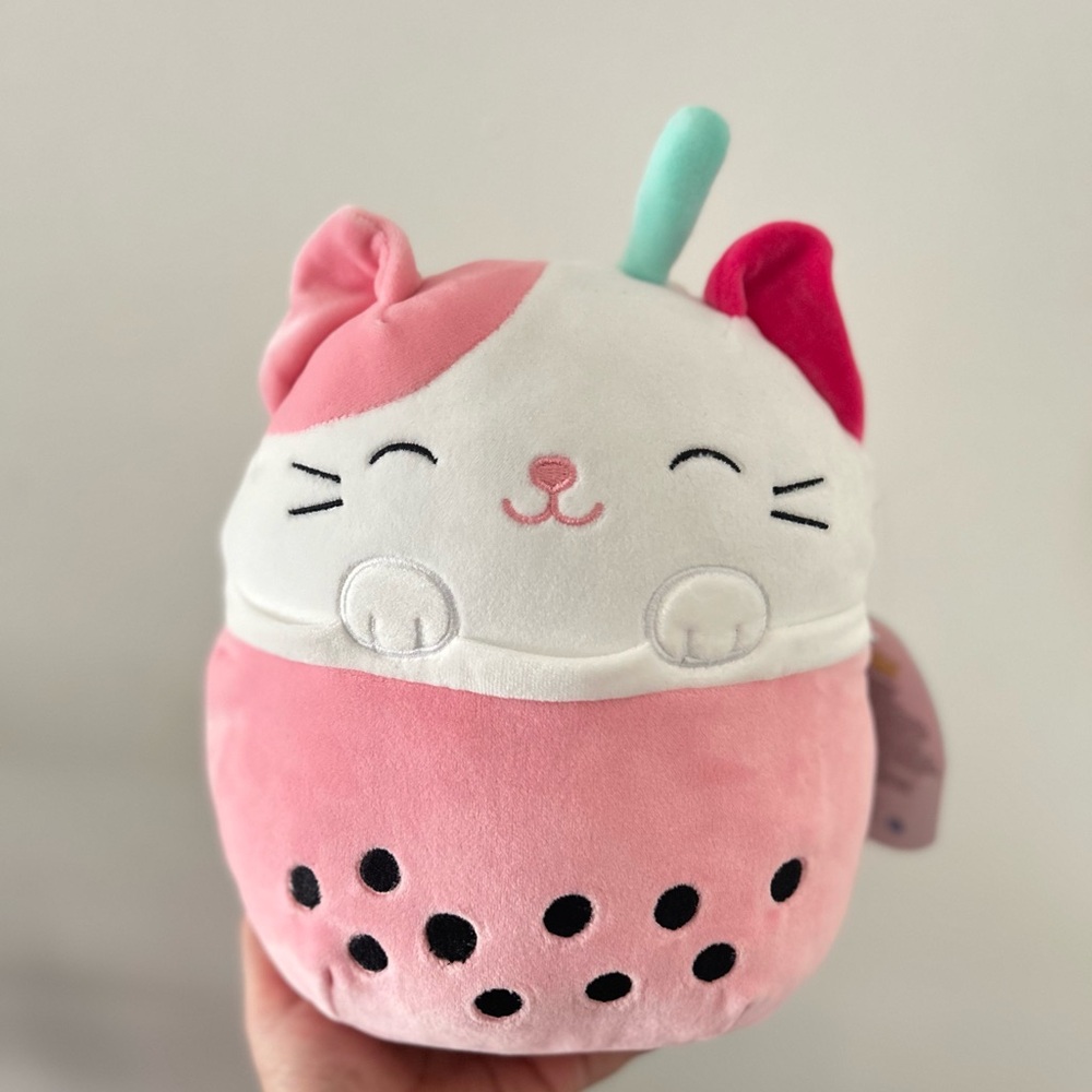 Roxy Pink and White Plush Cat
